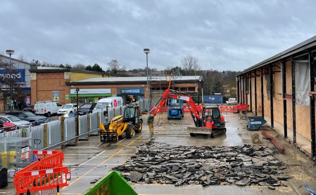 Photograph of works on the Aldi extension.