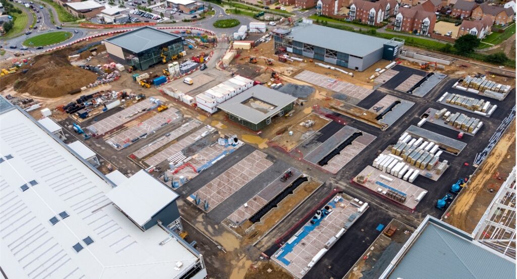 Colchester, Stane Retail Park Drone Photographs by Readie Construction From start on site in August 2020 to June 2021